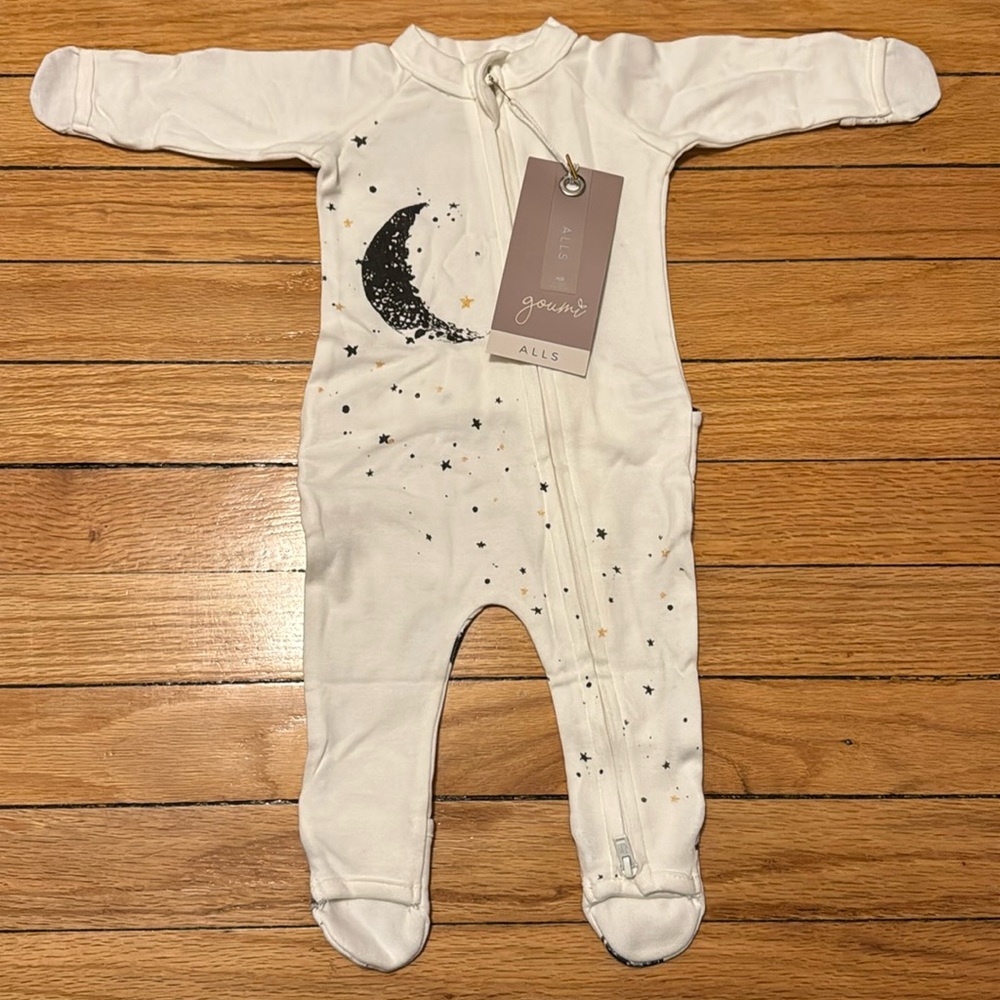 Goumi Kids Grow With You Footie Organic Cotton NWT Newborn